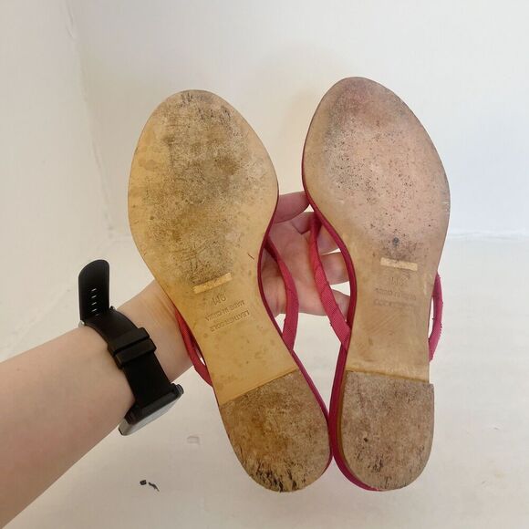 Badgely Mischka Isabel Sandal Pink Flip Flop Flower Women's Size 9 - Picture 5 of 7